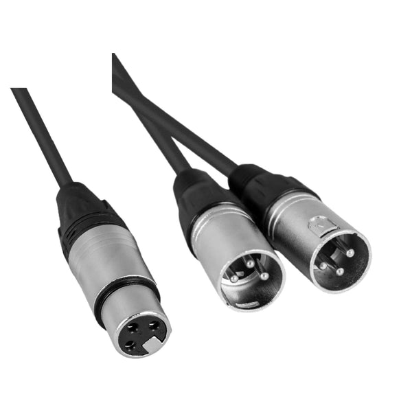 HYBRID XLR FEMALE – DUAL XLR MALE CABLE 0.3M