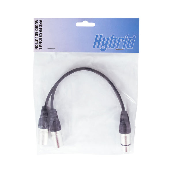 HYBRID XLR FEMALE – DUAL XLR MALE CABLE 0.3M