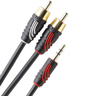 QED Profile 3.5 mm Mini Jack to Dual RCA - 5m